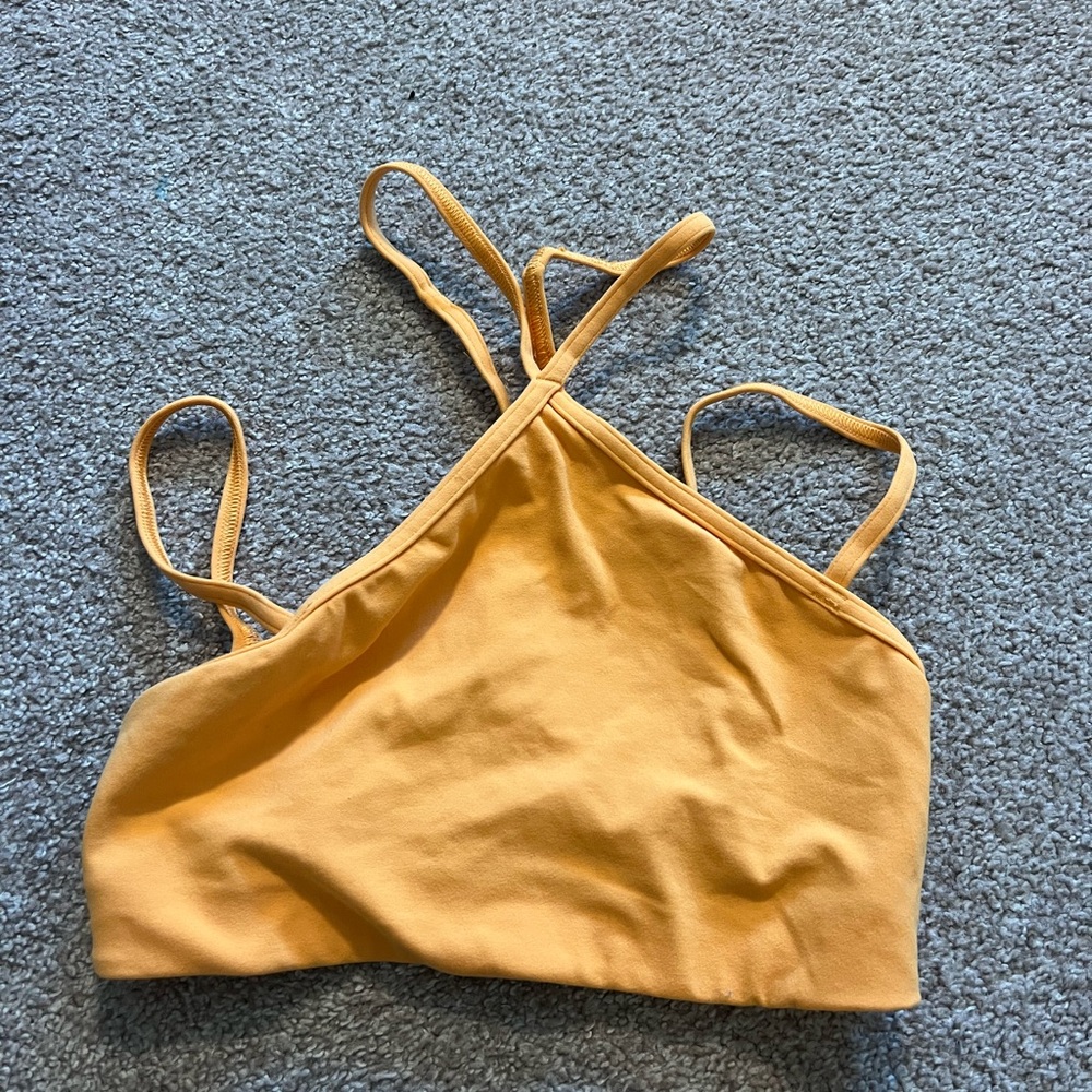Yellow Strappy lulu lemon sports bra